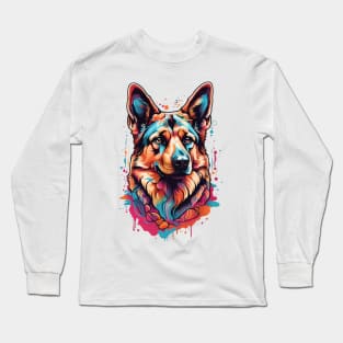 German Shepherd abstract 2 Long Sleeve T-Shirt